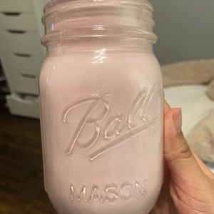 baby pink mason jar (baby shower/decor ) storage